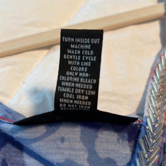 Women’s tank top. Bright blues, oranges, grey & white - Picture 6 of 6